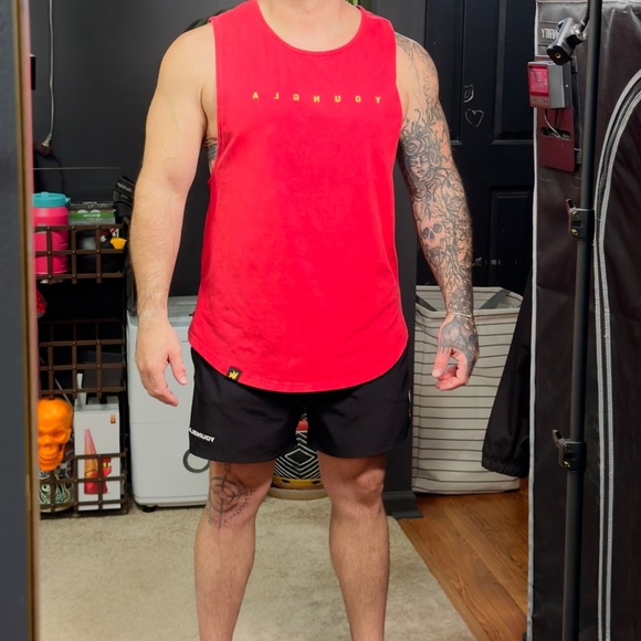 YOUNGLA Red Drop-Cut Muscle Tank (XXL) - Picture 1 of 8